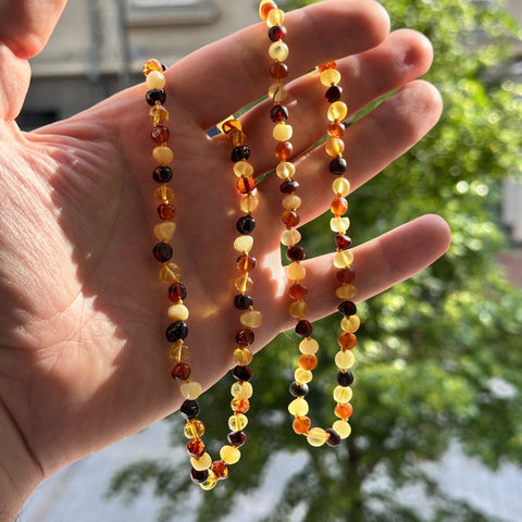 Amber Bracelet for Children - Multi-Colored Beads