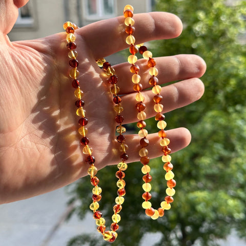 Amber Bracelet for Children - Two-Tone (Lemon and Cognac Colors)