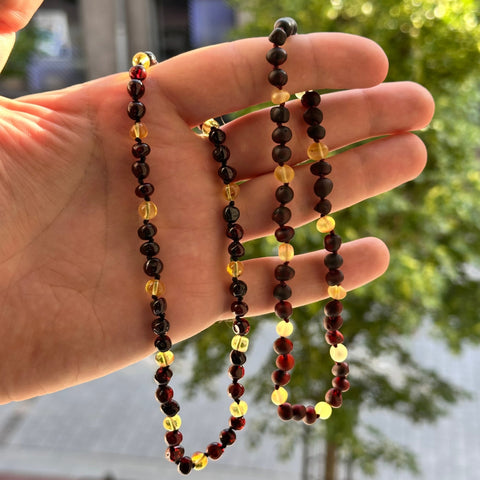 Amber Bracelet for Children - Two-Tone (Cherry and Lemon Colors)