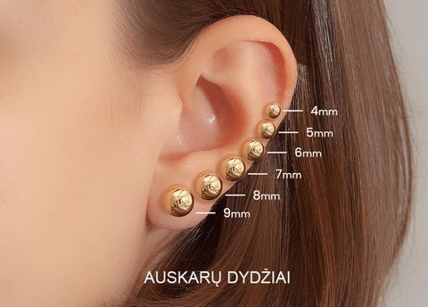 Boucles d'oreilles en argent avec STUDS d'ambre