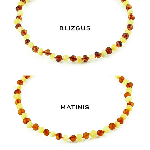 Amber Bracelet for Children - Two-tone (Cognac and Matte Yellow)