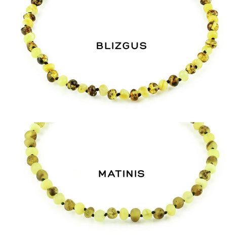 Amber Bracelet for Children - Two-Tone Two-Tone (Light Green and Matte Yellow Colors)