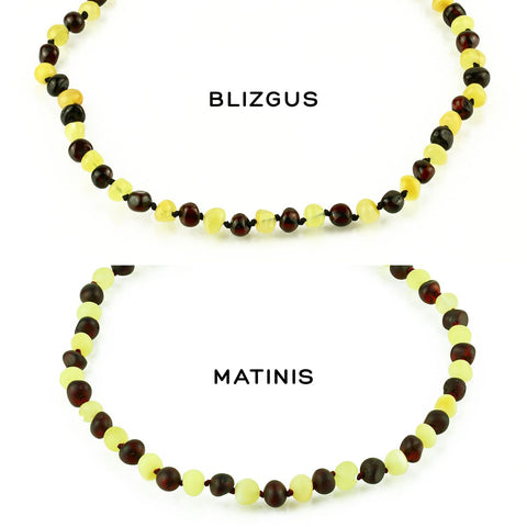Amber Bracelet for Children - Two-tone (Cherry and Matte Yellow)