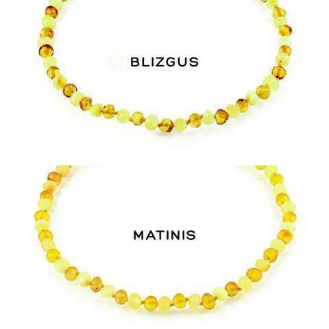 Amber Bracelet for Children - Two-Tone Two-Tone Two-Tone (Honey and Matte Yellow Colors)