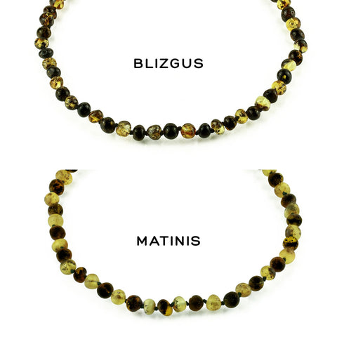 Amber Bracelet for Children - Two-tone (Light Green and Dark Peat Colors)